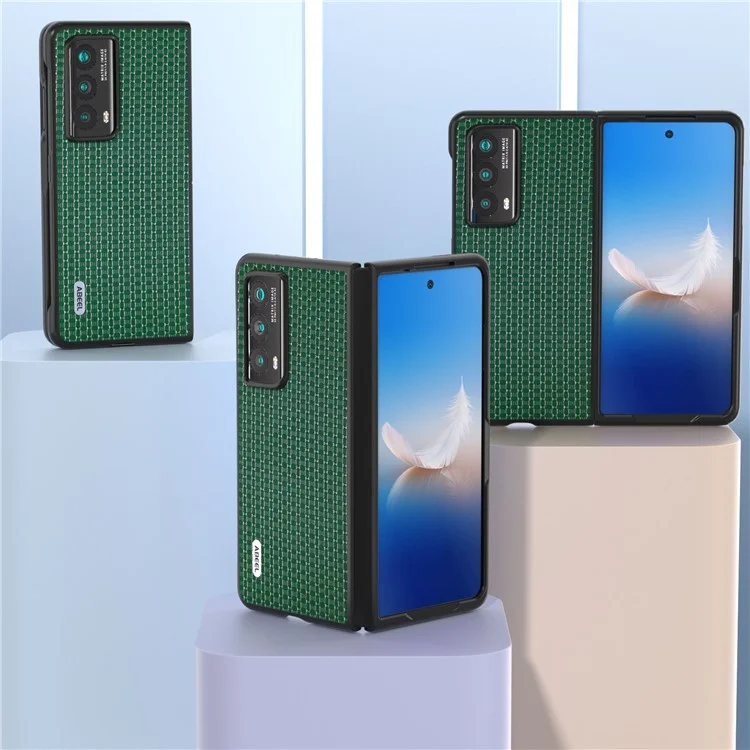 ABEEL For Honor Magic Vs2 5G Case Genuine Cow Leather+PC Protective Shell Cover - Verde