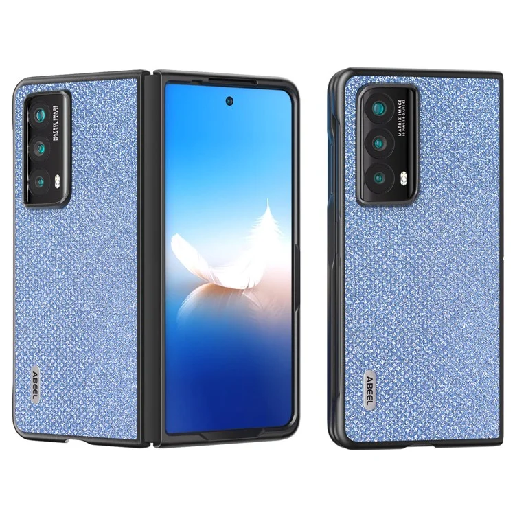 Étui ABEEL For Honor Magic Vs2 5G en cuir+PC avec texture en strass - Bleu