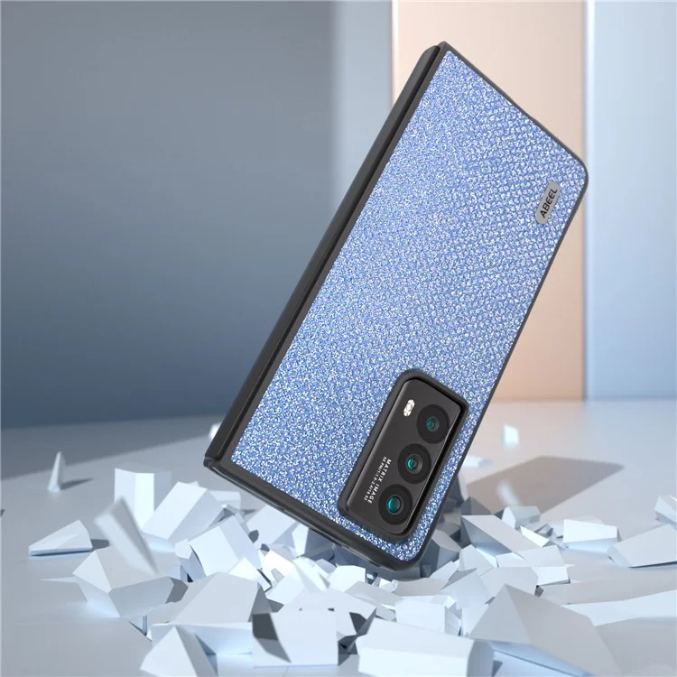 Étui ABEEL For Honor Magic Vs2 5G en cuir+PC avec texture en strass - Bleu