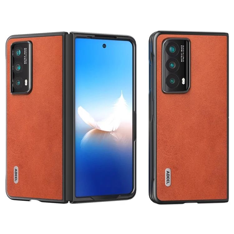 ABEEL For Honor Magic Vs2 5G Case PU Leather + Hard PC Shell Phone Cover - Marrom
