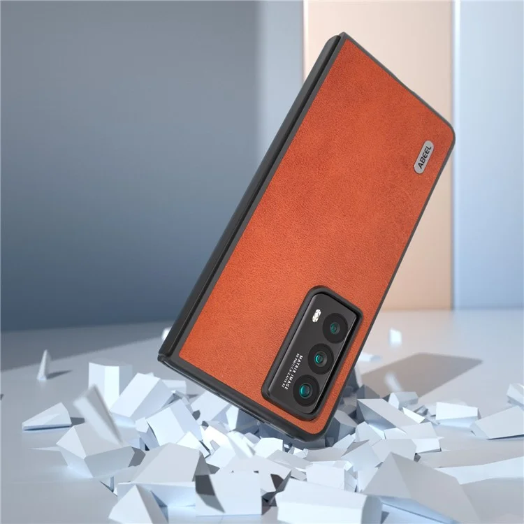 ABEEL For Honor Magic Vs2 5G Case PU Leather + Hard PC Shell Phone Cover - Marrom