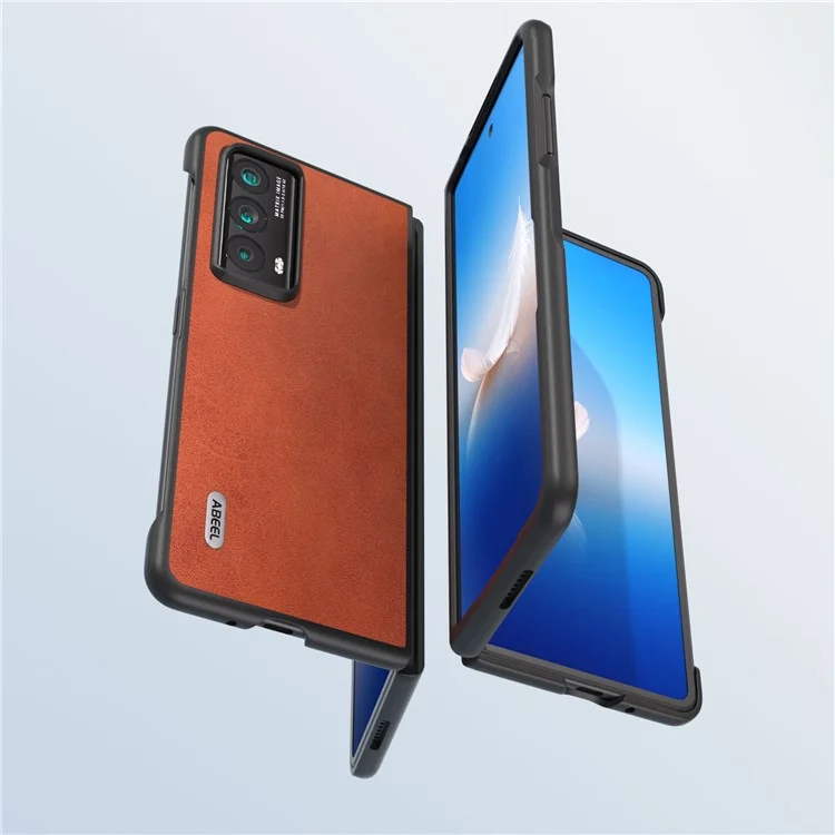 ABEEL For Honor Magic Vs2 5G Case PU Leather + Hard PC Shell Phone Cover - Marrom
