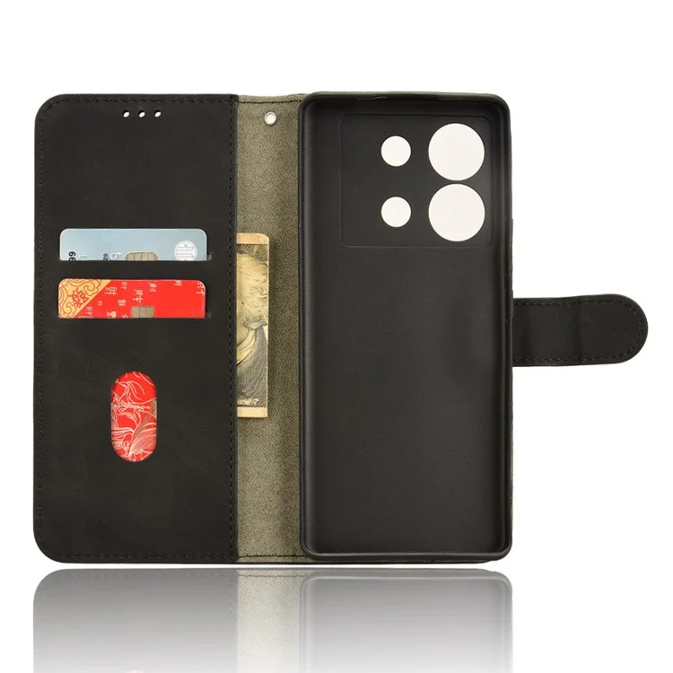 Per Infinix Zero 30 5G Case PU Pelle Skin-Touch Flip Wallet Cover per Telefono - Nero