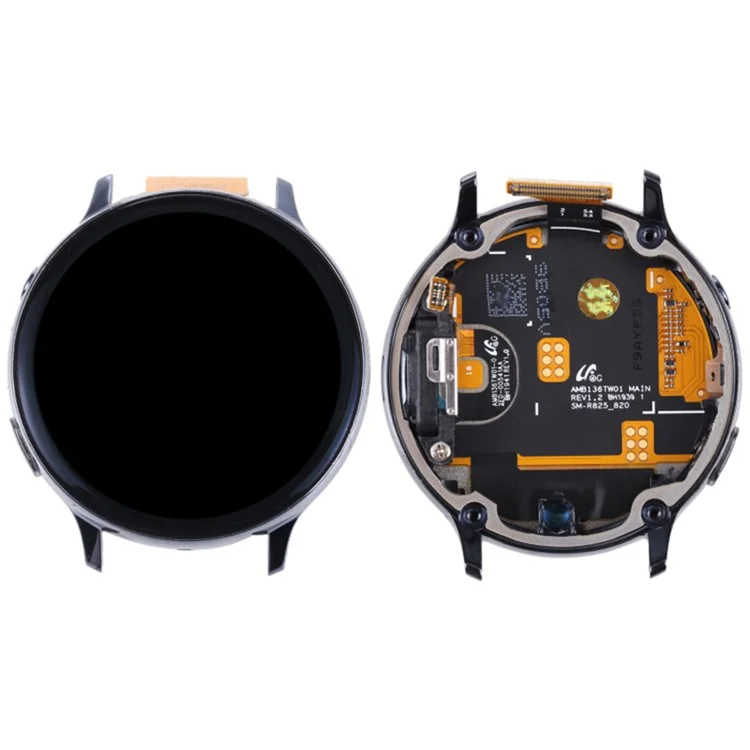 Para Samsung Galaxy Watch Active2 44mm SM-R820 825 Gray S OEM LCD Screen And Digitizer Assembly + Frame (sem Logotipo) - Preto