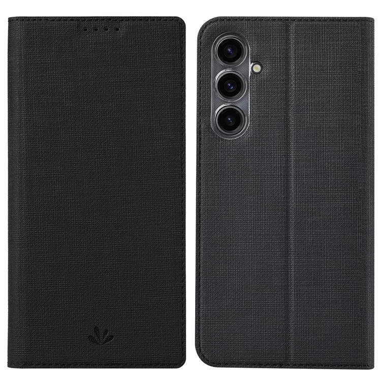 VILI DMX Series For Samsung Galaxy S23 FE Case PU Leather Card Slot Phone Cover - Black