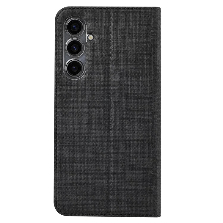VILI DMX Series For Samsung Galaxy S23 FE Case PU Leather Card Slot Phone Cover - Black