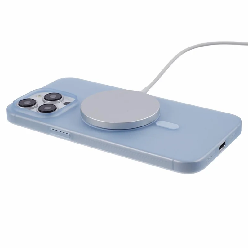 For iPhone 15 Pro Case Compatible with MagSafe Ultra Thin Non-slip Stripe PC Phone Cover - Blue