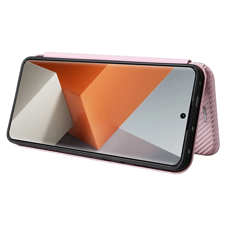Per Xiaomi Redmi Note 13 Pro+ 5G Case Stand Phone Leather Cover con porta carte - Oro rosa