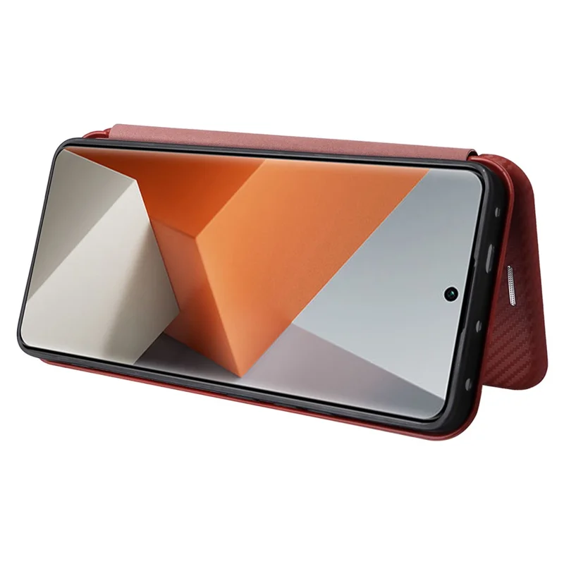 Étui pour Xiaomi Redmi Note 13 Pro+ 5G, étui en cuir avec support et porte-cartes - Marron