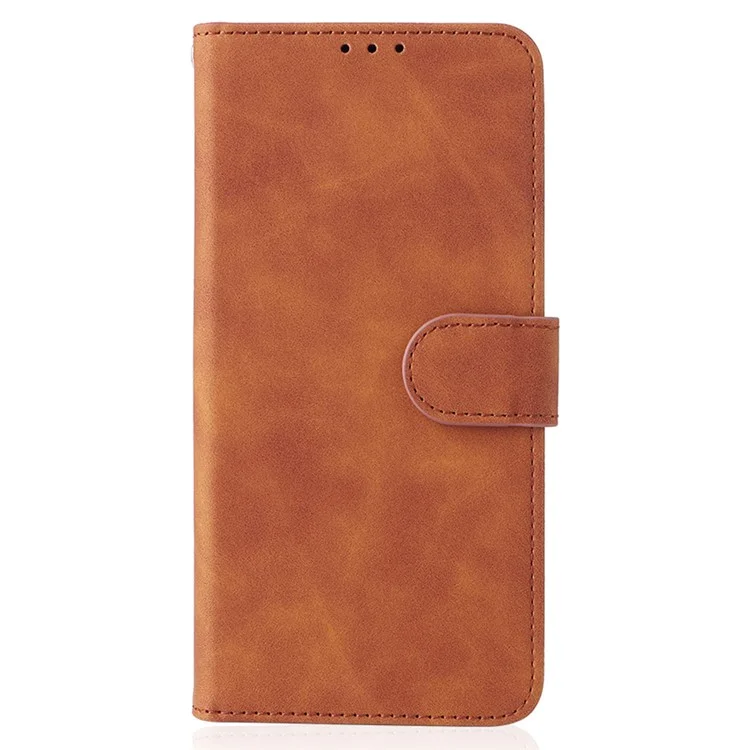 Для ZTE Blade A53 Pro Case Skin-touch Leather Phone Wallet Cover - Коричневый