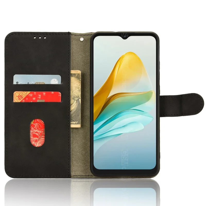 Pour Étui ZTE Blade A53 Pro Peau tactile Étui portefeuille en cuir - Noir