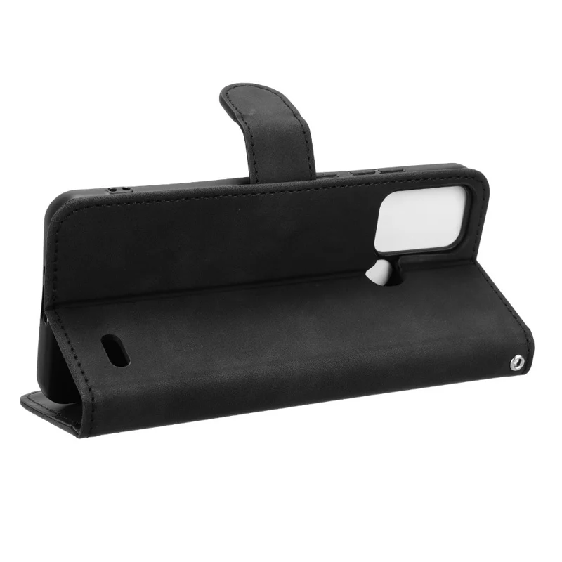 Pour Étui ZTE Blade A53 Pro Peau tactile Étui portefeuille en cuir - Noir