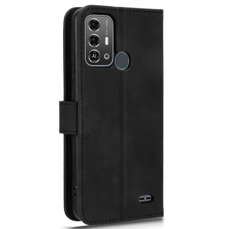 Pour Étui ZTE Blade A53 Pro Peau tactile Étui portefeuille en cuir - Noir