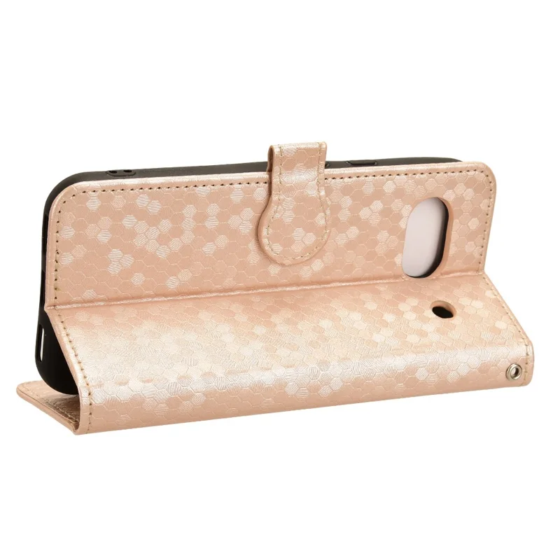 For Google Pixel 8a Case Shockproof PU Leather Flip Wallet Phone Cover with Strap - Rose Gold