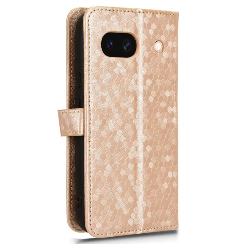 For Google Pixel 8a Case Shockproof PU Leather Flip Wallet Phone Cover with Strap - Rose Gold