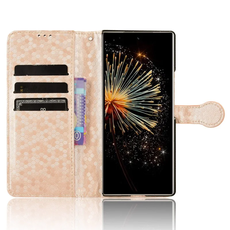For Xiaomi Mix Fold 3 5G Case PU Leather Shockproof Stand Cell Phone Cover - Rose Gold