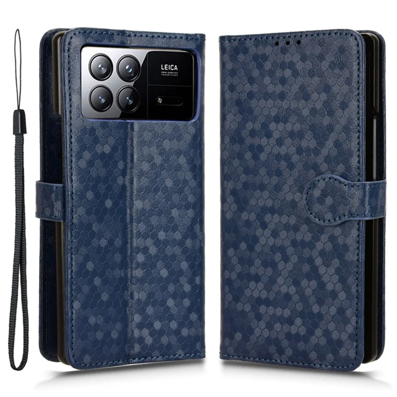 For Xiaomi Mix Fold 3 5G Case PU Leather Shockproof Stand Cell Phone Cover - Dark Blue