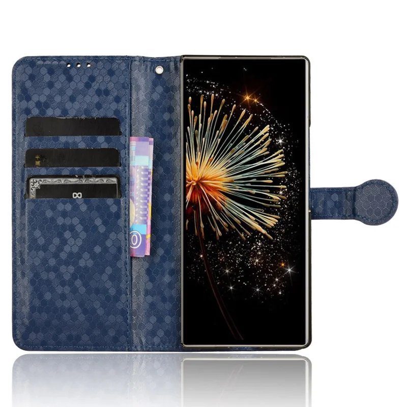 For Xiaomi Mix Fold 3 5G Case PU Leather Shockproof Stand Cell Phone Cover - Dark Blue