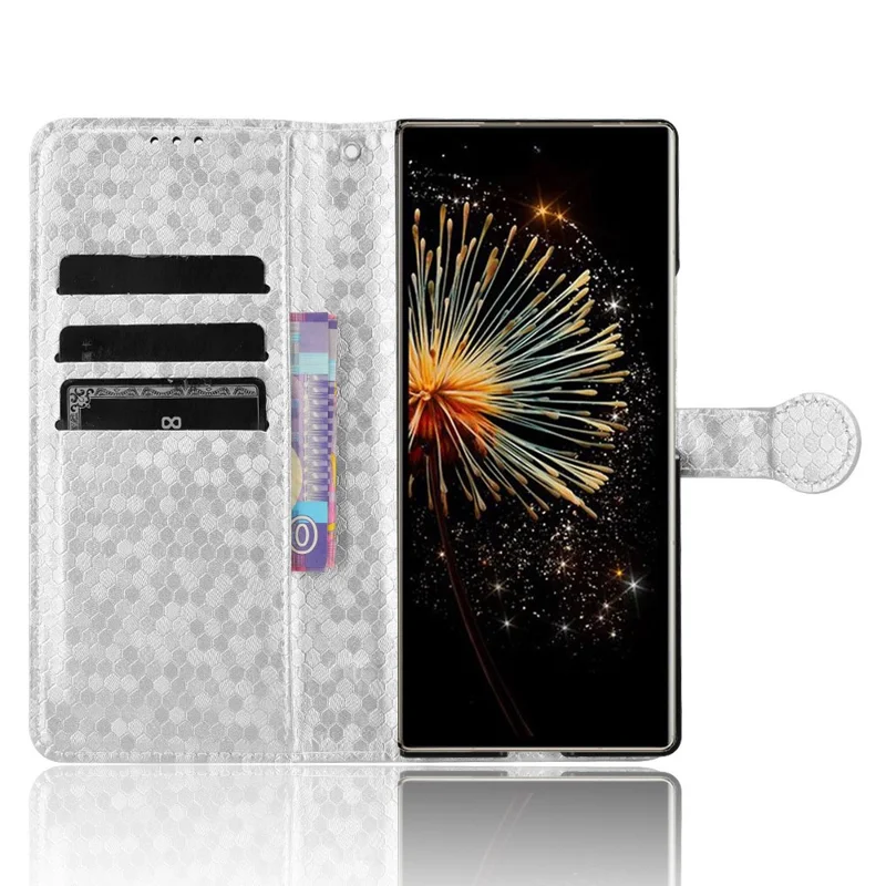 For Xiaomi Mix Fold 3 5G Case PU Leather Shockproof Stand Cell Phone Cover - Silver