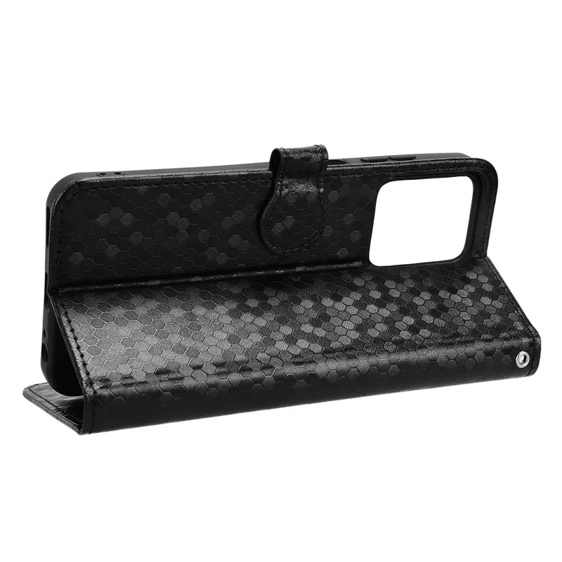 للهاتف Oukitel C35 / C36 غطاء واقي مع محفظة من جلد PU بنمط نقطي - أسود