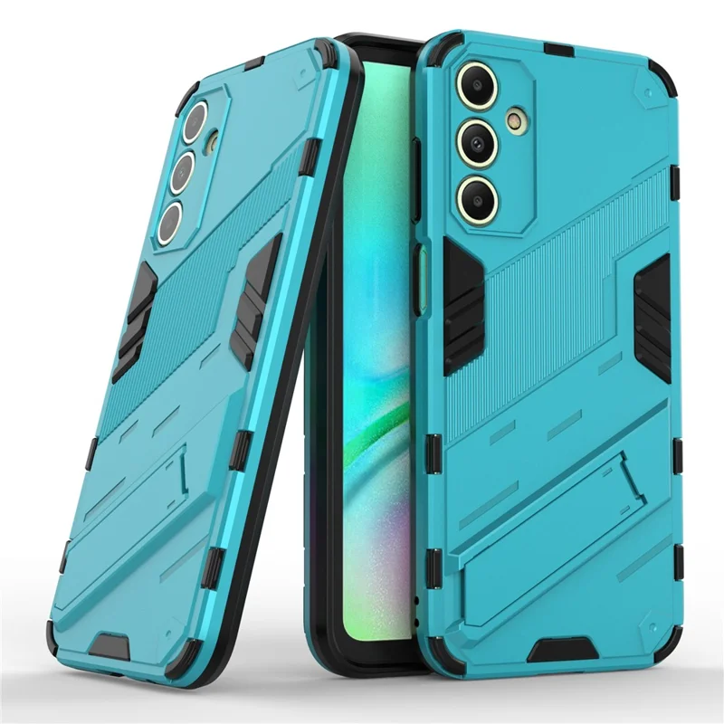 For Samsung Galaxy A15 4G Case Scratch-resistant PC+TPU Kickstand Smart Phone Cover - Baby Blue