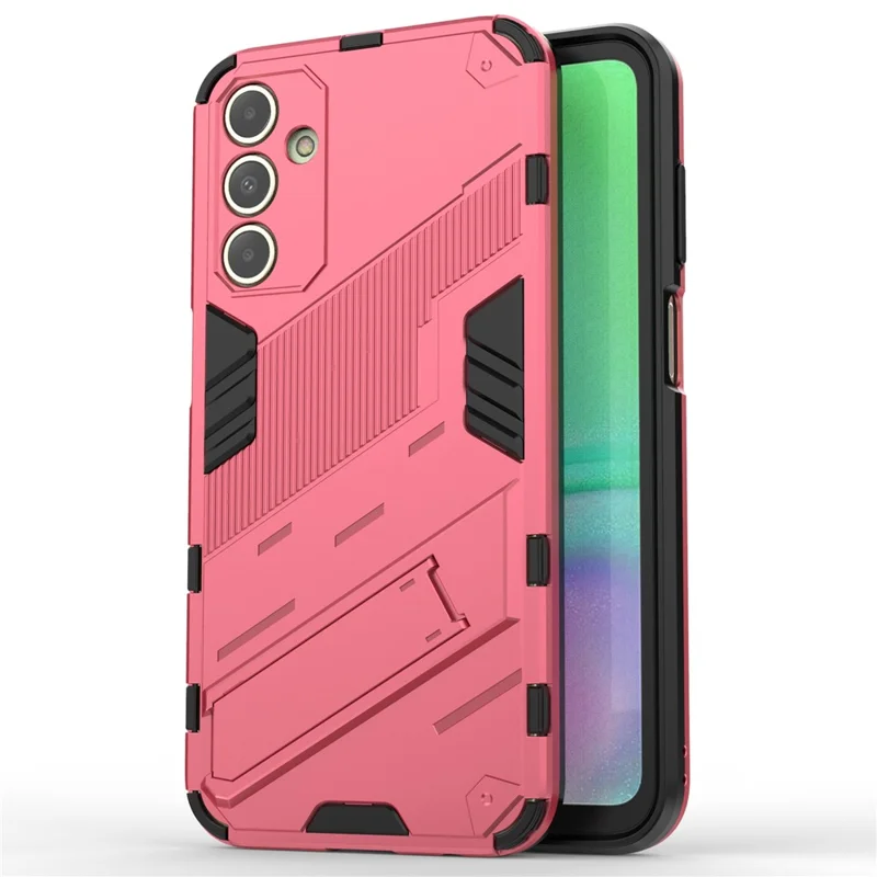 For Samsung Galaxy A15 4G Case Scratch-resistant PC+TPU Kickstand Smart Phone Cover - Rose