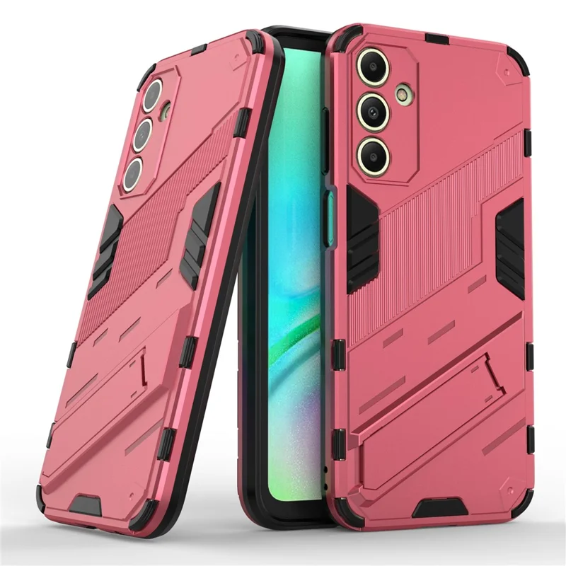 For Samsung Galaxy A15 4G Case Scratch-resistant PC+TPU Kickstand Smart Phone Cover - Rose