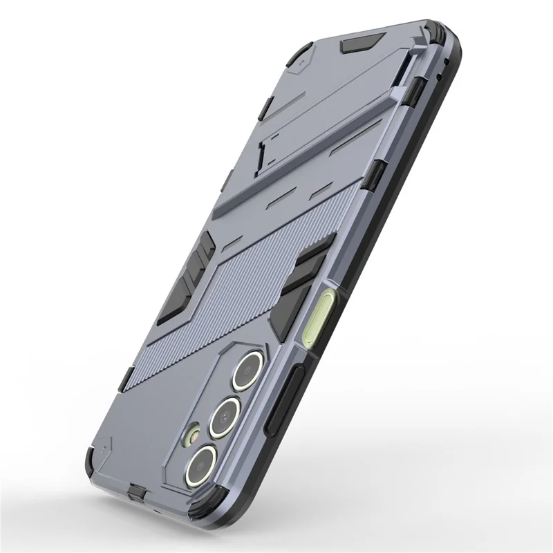 For Samsung Galaxy A15 4G Case Scratch-Resistant PC+TPU Kickstand Smart Phone Cover - Grey