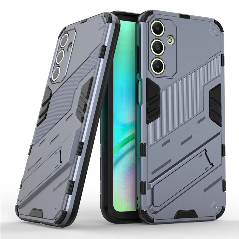 For Samsung Galaxy A15 4G Case Scratch-Resistant PC+TPU Kickstand Smart Phone Cover - Grey