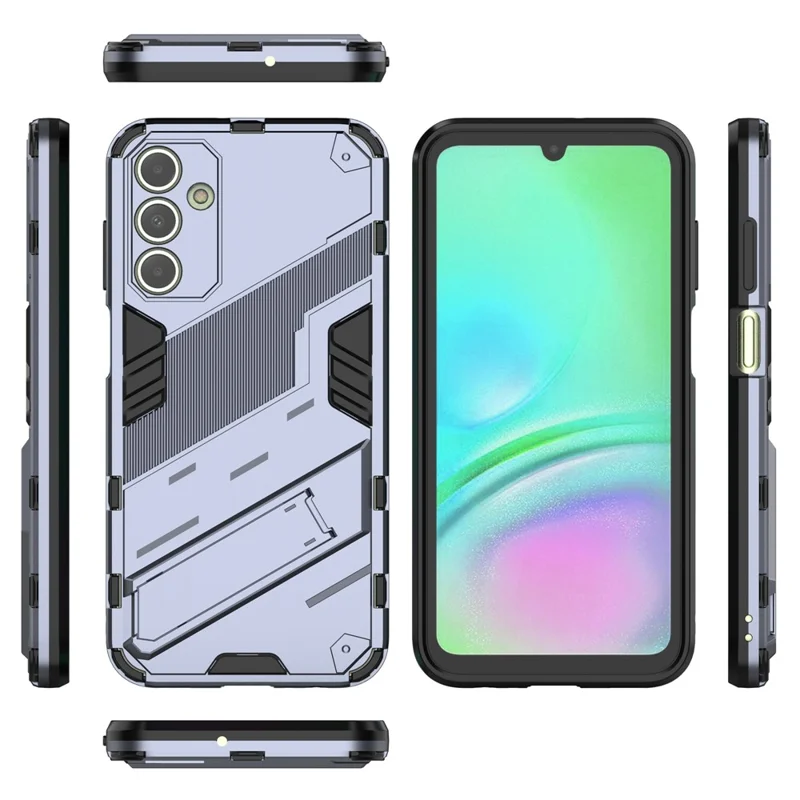 For Samsung Galaxy A15 4G Case Scratch-Resistant PC+TPU Kickstand Smart Phone Cover - Grey
