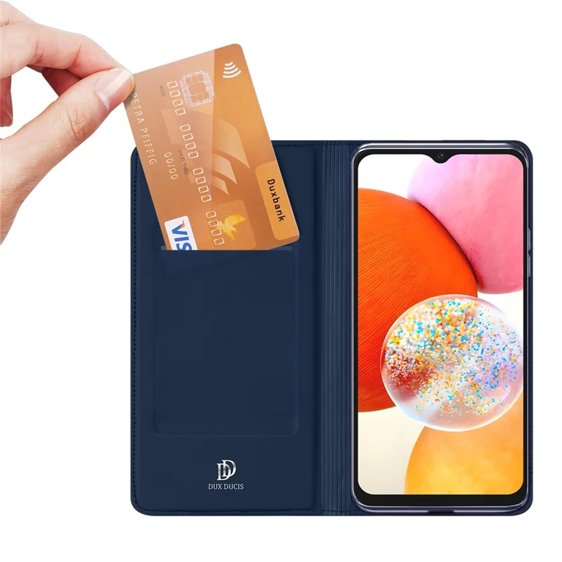 DUX DUCIS Skin Pro Series Per Samsung Galaxy A15 5G / 4G Custodia in Pelle PU Flip Stand Cover Telefono - Blu