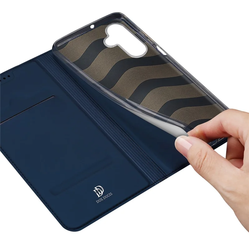 DUX DUCIS Skin Pro Series Per Samsung Galaxy A15 5G / 4G Custodia in Pelle PU Flip Stand Cover Telefono - Blu