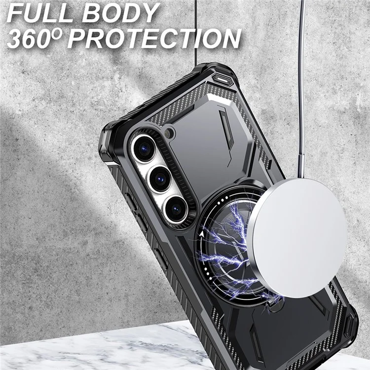For Samsung Galaxy S22 5G Case Kickstand Magnetic Military-Grade Armor Phone Cover - Baby Blue