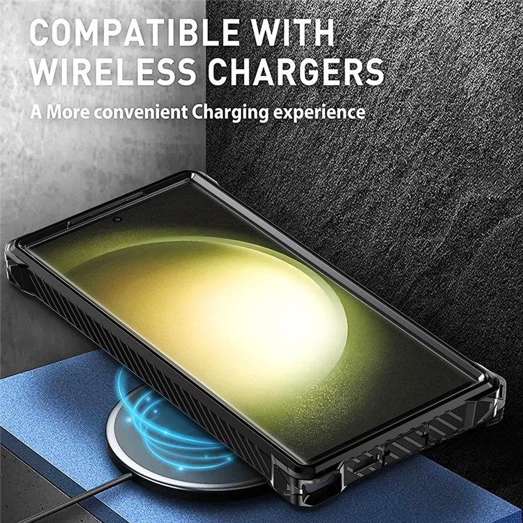 For Samsung Galaxy S21 Ultra 5G Case PC+TPU Magnetic Kickstand Phone Cover - Black