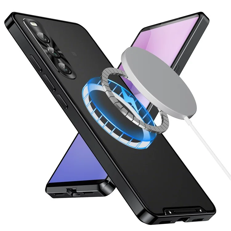 Magic Shield Magnetic Series for Sony Xperia 10 IV 5G Case Metal Frame Phone Cover Compatible with MagSafe - Black
