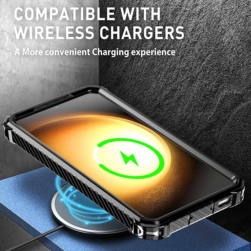 For Samsung Galaxy S22+ 5G Case Kickstand Magnetic Shockproof Phone Cover - Black