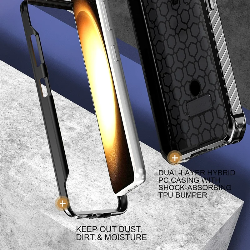 For Samsung Galaxy S22+ 5G Case Kickstand Magnetic Shockproof Phone Cover - Black