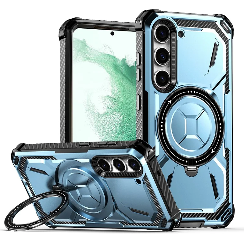 For Samsung Galaxy S22+ 5G Case Kickstand Magnetic Shockproof Phone Cover - Baby Blue