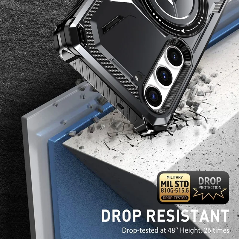 For Samsung Galaxy S22+ 5G Case Kickstand Magnetic Shockproof Phone Cover - Baby Blue