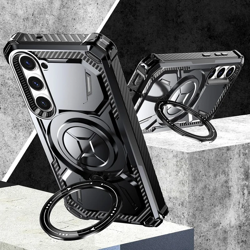 For Samsung Galaxy S22+ 5G Case Kickstand Magnetic Shockproof Phone Cover - Red