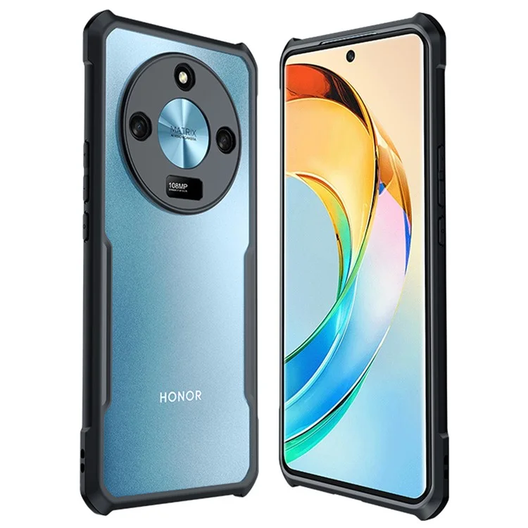XUNDD For Honor X9b 5G / Magic6 Lite 5G Shockproof Phone Case Acrylic+TPU Phone Back Cover Shell - Black