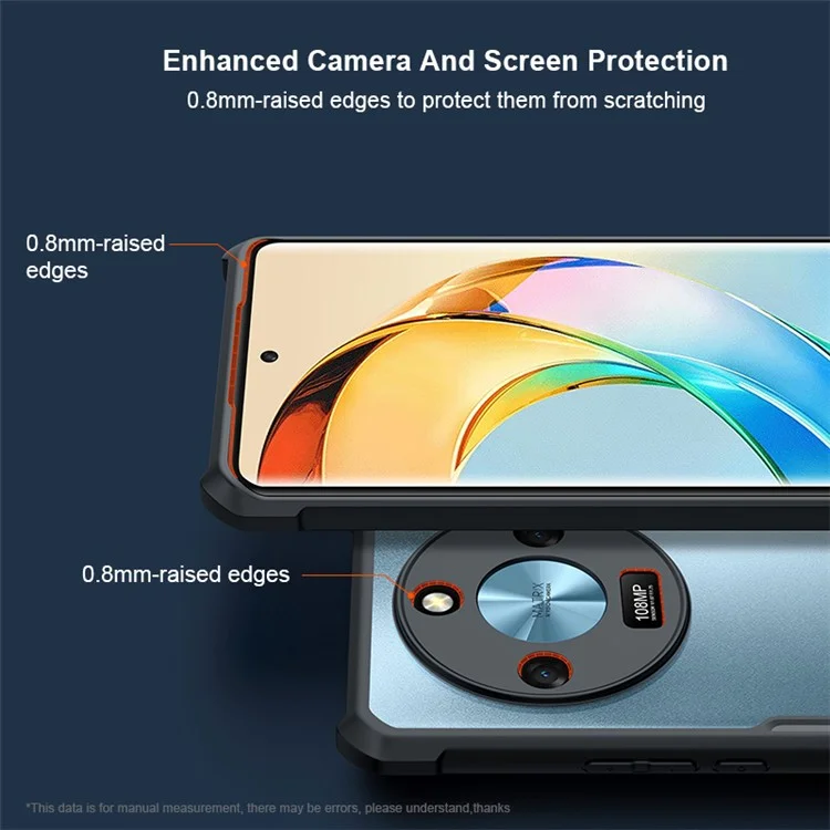 XUNDD For Honor X9b 5G / Magic6 Lite 5G Shockproof Phone Case Acrylic+TPU Phone Back Cover Shell - Black
