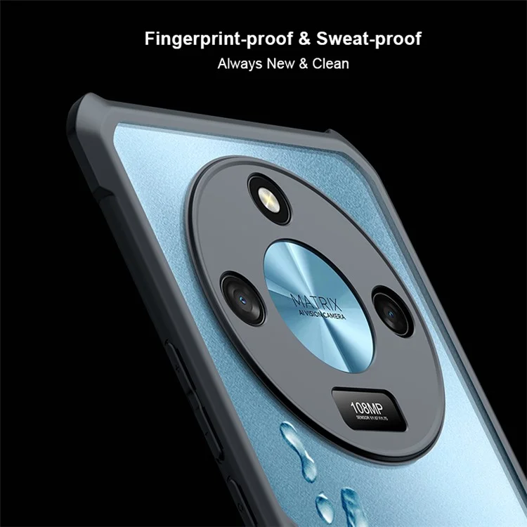 XUNDD For Honor X9b 5G / Magic6 Lite 5G Shockproof Phone Case Acrylic+TPU Phone Back Cover Shell - Black