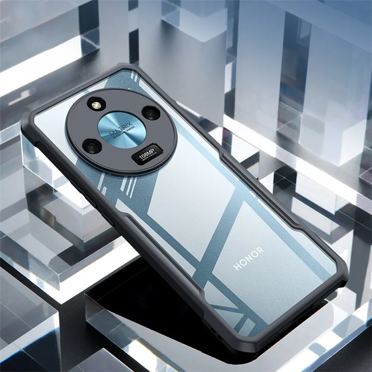 XUNDD For Honor X9b 5G / Magic6 Lite 5G Shockproof Phone Case Acrylic+TPU Phone Back Cover Shell - Black