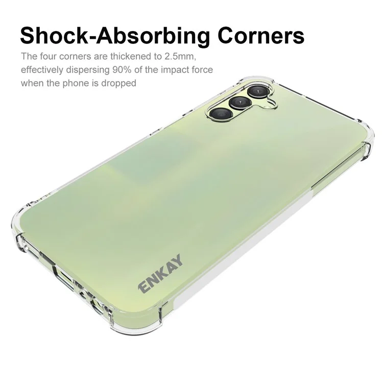 ENKAY HAT PRINCE Pour le boîtier de Samsung Galaxy A15 5G Drop-proof Clear TPU Cover avec écran Film