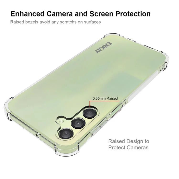 ENKAY HAT PRINCE Pour le boîtier de Samsung Galaxy A15 5G Drop-proof Clear TPU Cover avec écran Film