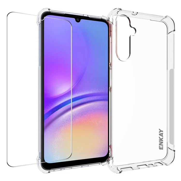 ENKAY HAT PRINCE Pour Samsung Galaxy A05 4G Clear Case Non-slip Phone Cover avec Film d'écran