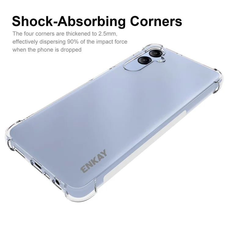 ENKAY HAT PRINCE Pour Samsung Galaxy A05 4G Clear Case Non-slip Phone Cover avec Film d'écran