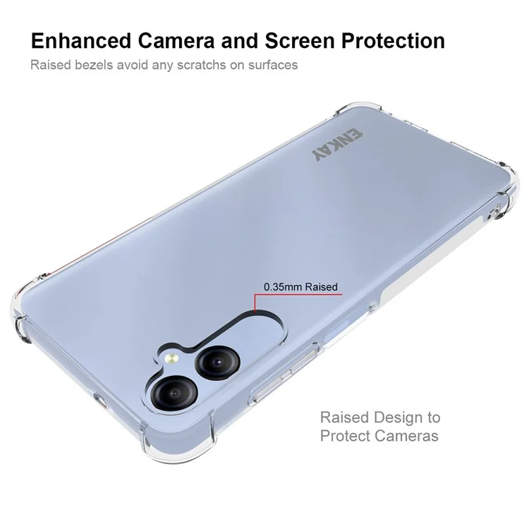ENKAY HAT PRINCE Pour Samsung Galaxy A05 4G Clear Case Non-slip Phone Cover avec Film d'écran
