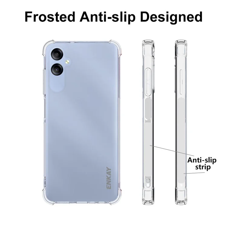 ENKAY HAT PRINCE Pour Samsung Galaxy A05 4G Clear Case Non-slip Phone Cover avec Film d'écran